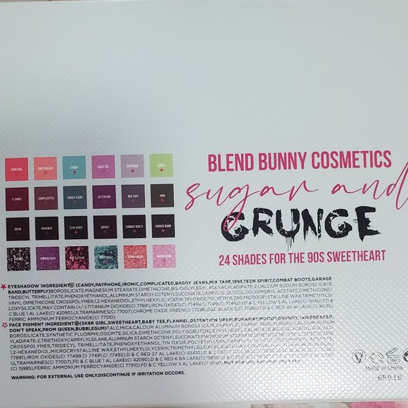 Indie Brand BLEND BUNNY COSMETICS Sugar and Grunge eyeshadow palette - Picture 5 of 8